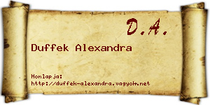 Duffek Alexandra névjegykártya