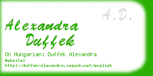 alexandra duffek business card